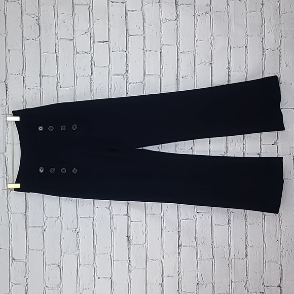 Joie Ardina Nautical Button Front High Waist Wide Leg Sailor Pant in Navy - Picture 6 of 17